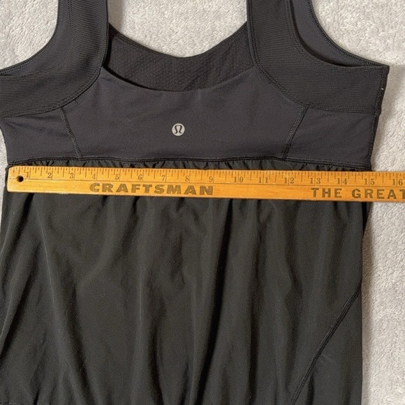 Lululemon Elevate Black Tank Top Womens Sz 8 Cinch Waist Yoga Running Workout - Picture 5 of 7